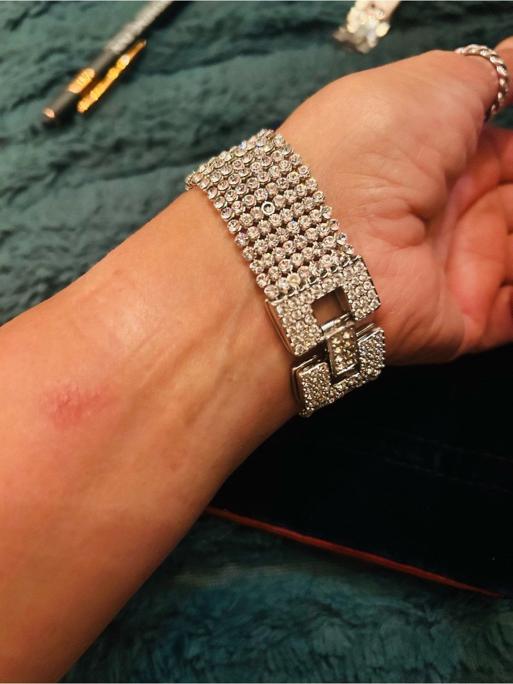 ❤️ Swarovski Silver Crystal Multi-Row Bracelet